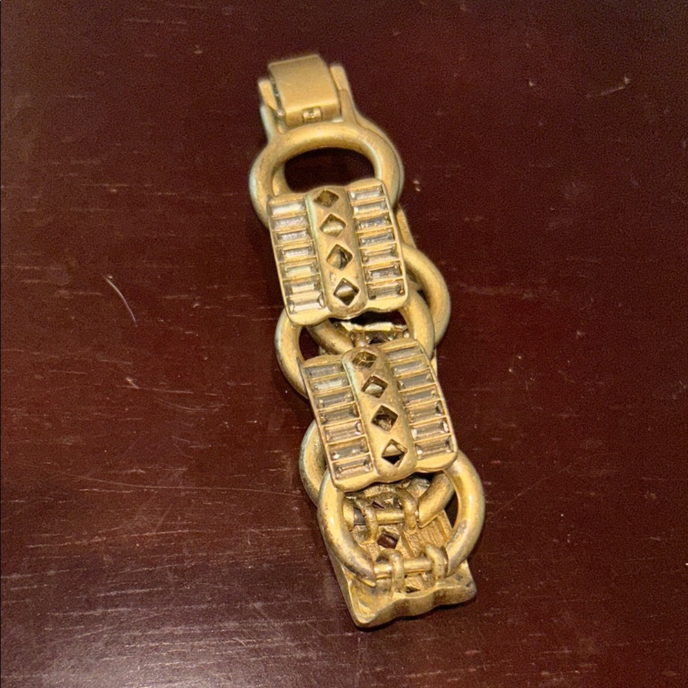 Gold Tone Bracelet with Geometric Design